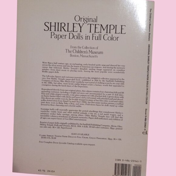 Classic & Original Shirley Temple Paper Dolls In Full Color Set of 2 - Picture 6 of 8